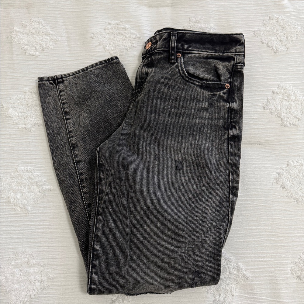 Express Washed Black Boyfriend Straight Leg Jeans - Picture 1 of 5